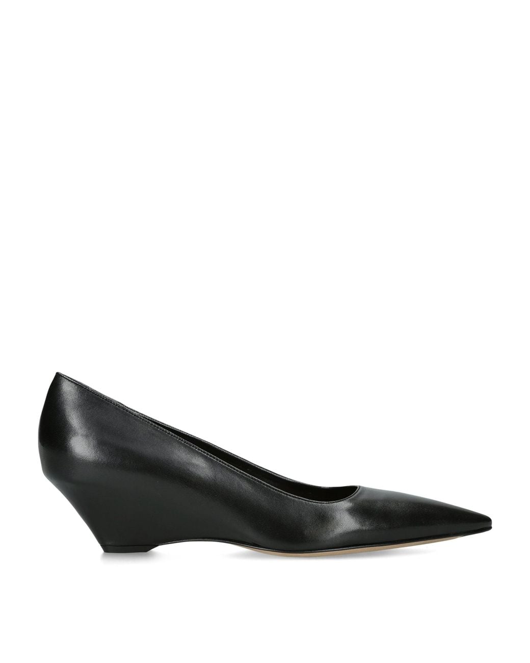 The Row Black Liisa Leather Wedge Pumps 45