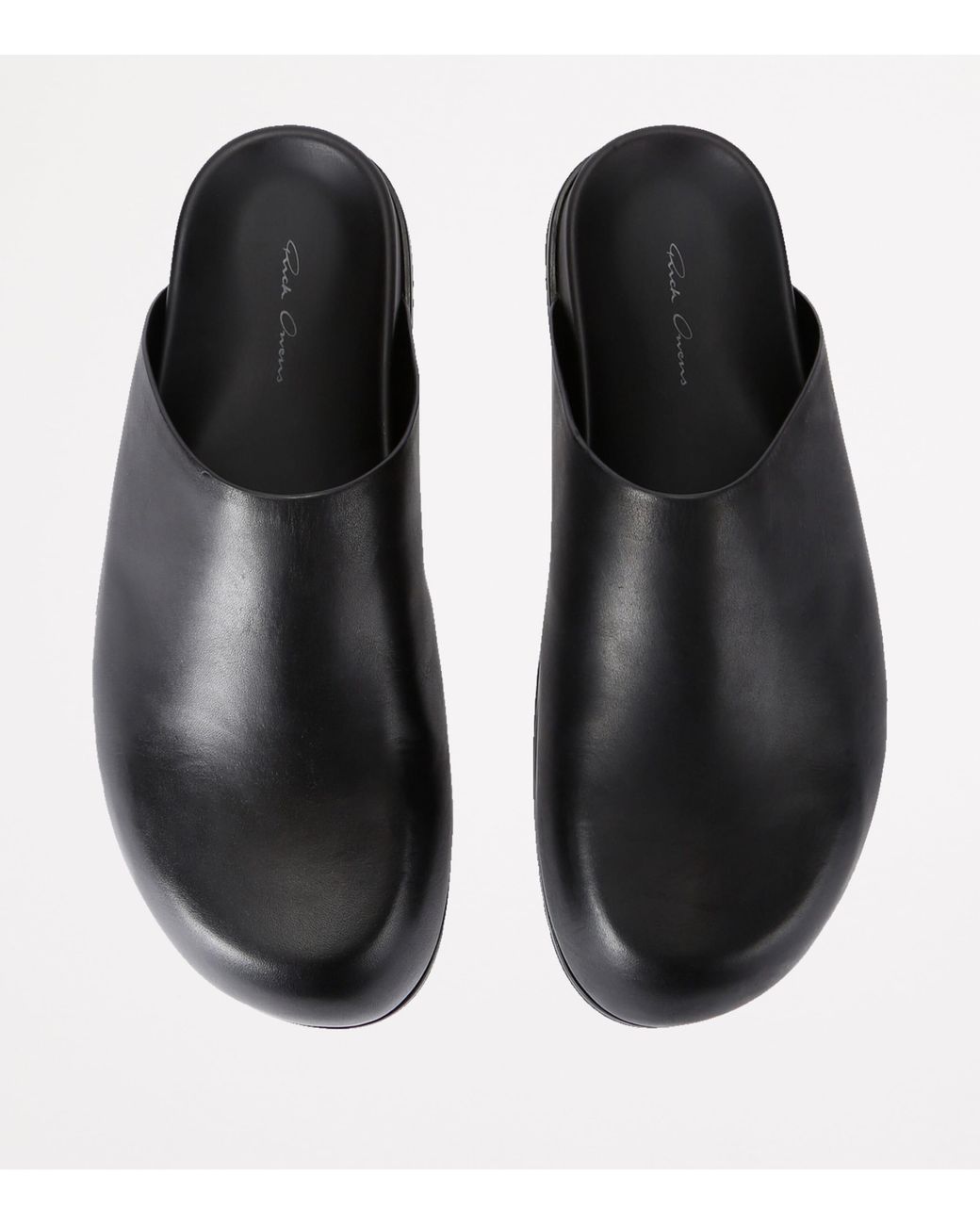 Rick Owens Black Leather Granola Mules