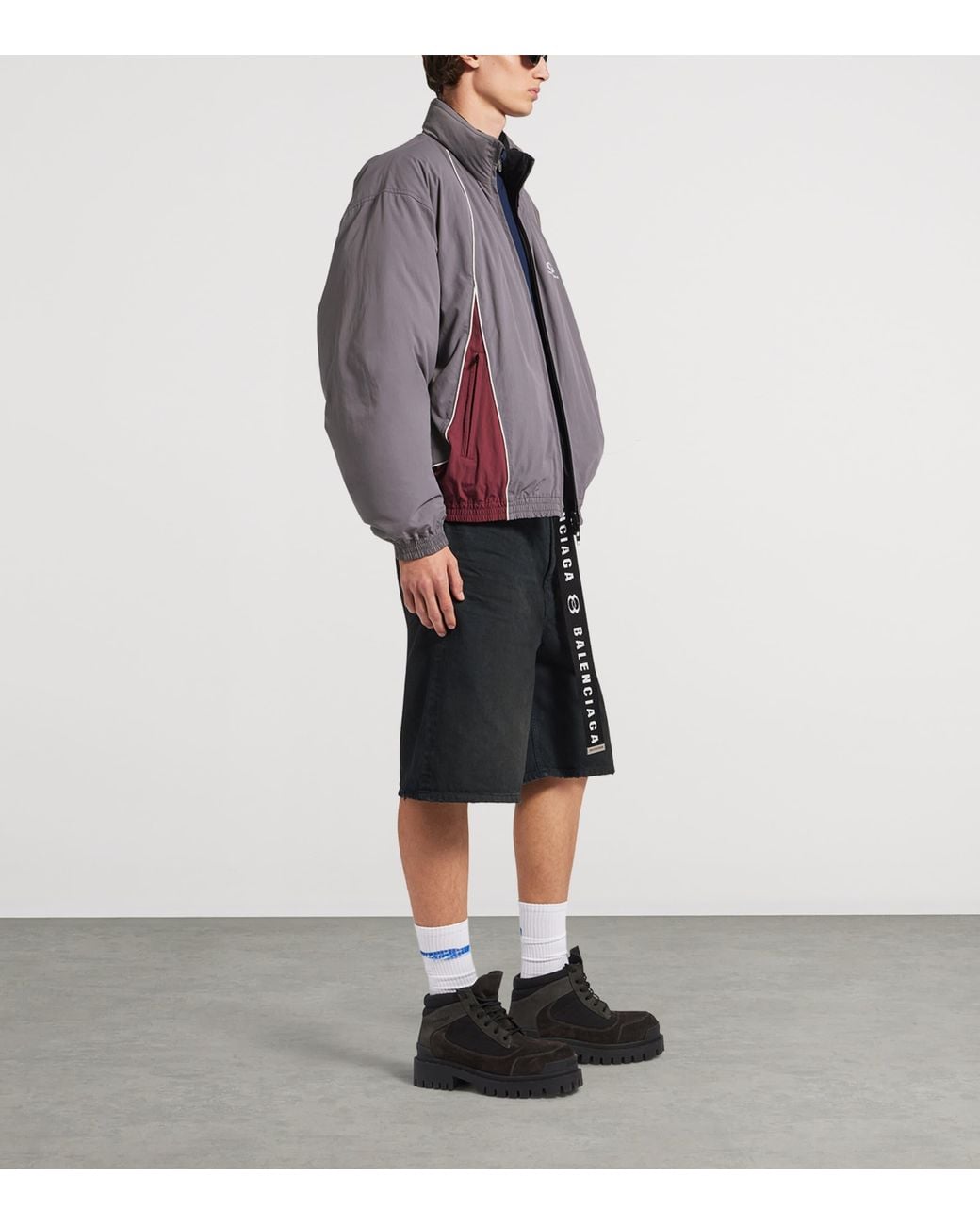 Balenciaga Purple Down-Filled Reversible Track Jacket for men