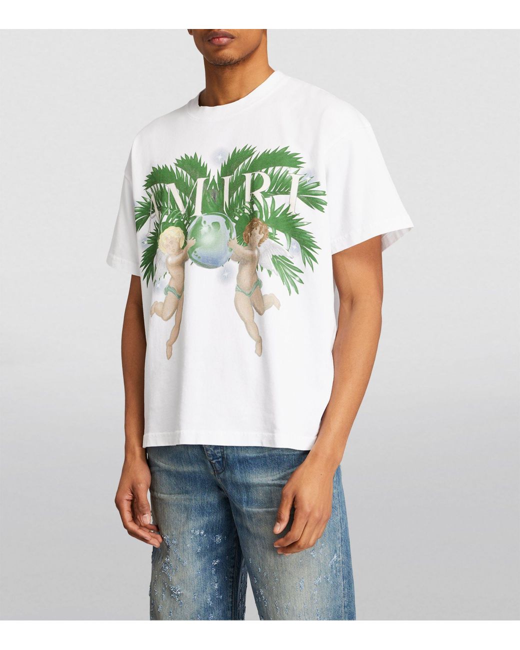 【AMIRI】メンズ AIRBRUSH CHERUB TEE Tシャツ AMJYTE1028-001 Amiri Airbrush Cherub T-Shirt - Black - Men | AMJYTE1028BLACK