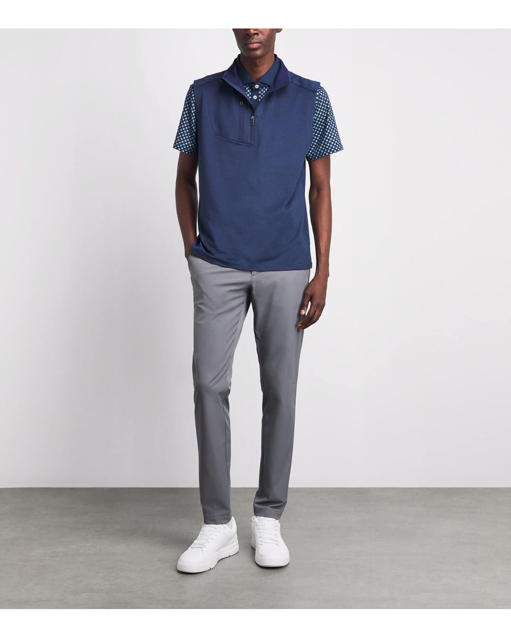 Ralph Lauren Blue Half-Zip Gilet for men
