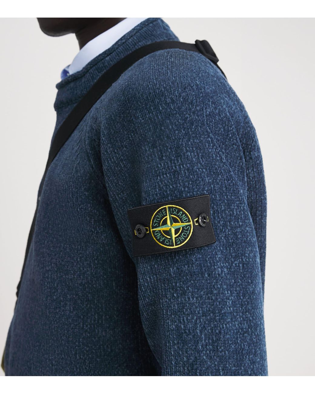 Stone Island Blue Cotton Élange Sweater for men