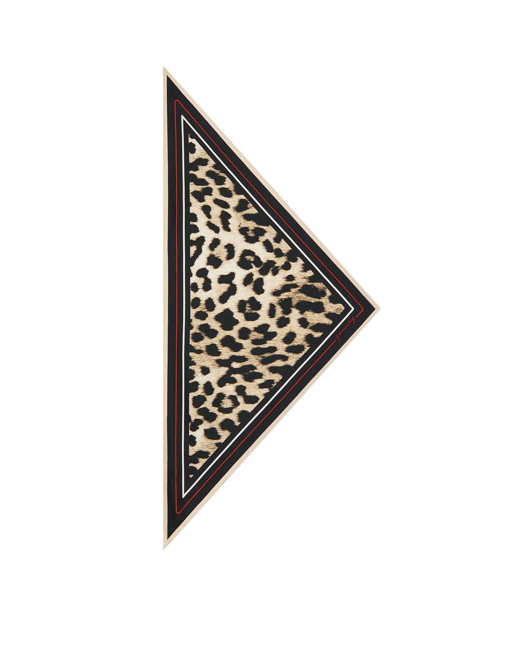 Givenchy Black Silk Leopard Print Scarf