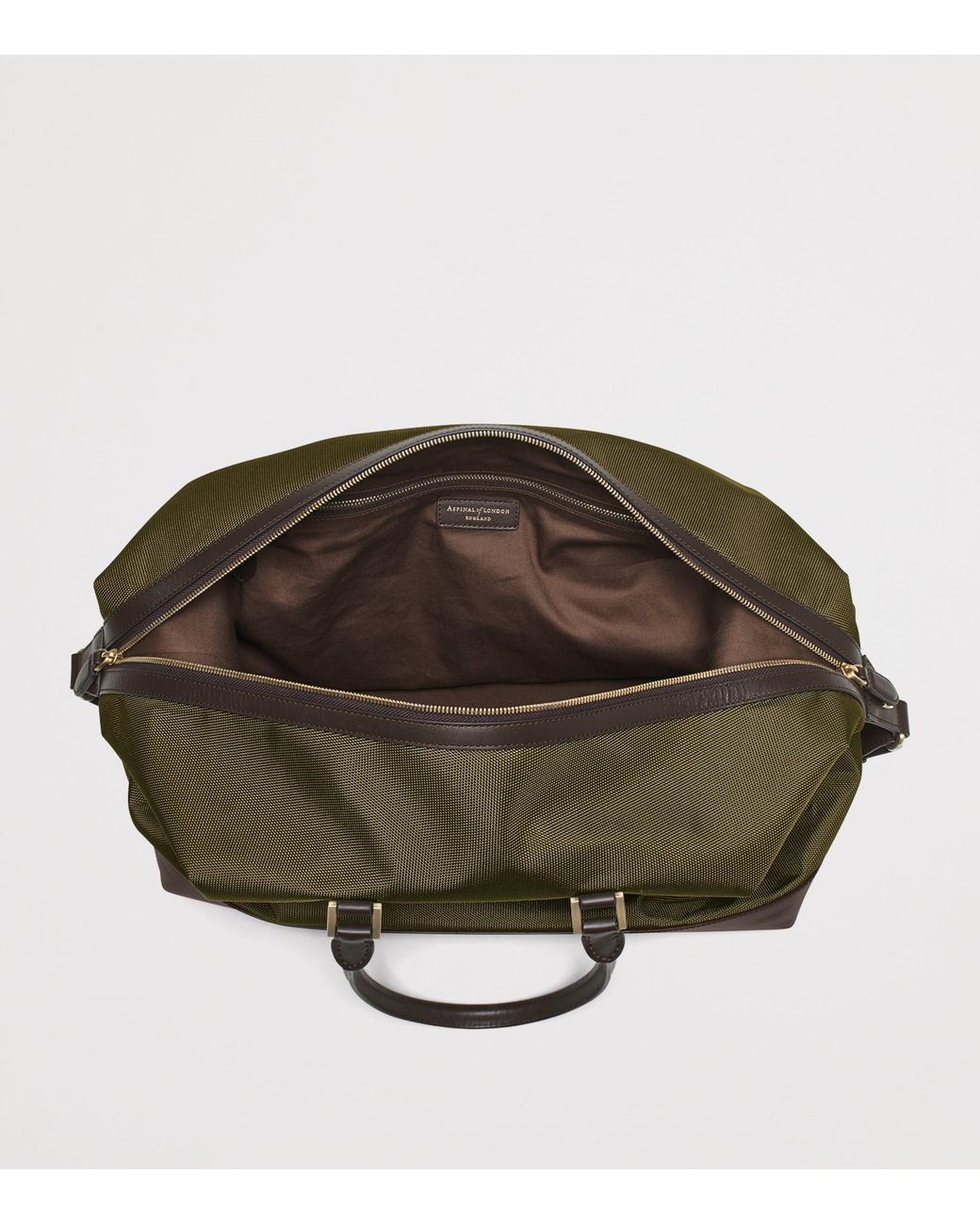 Aspinal Green Nylon Weekend Bag for men