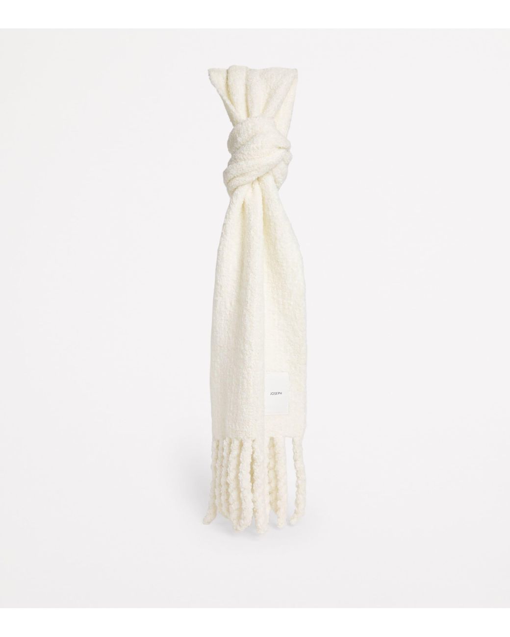 Joseph White Bouclé Knit Scarf