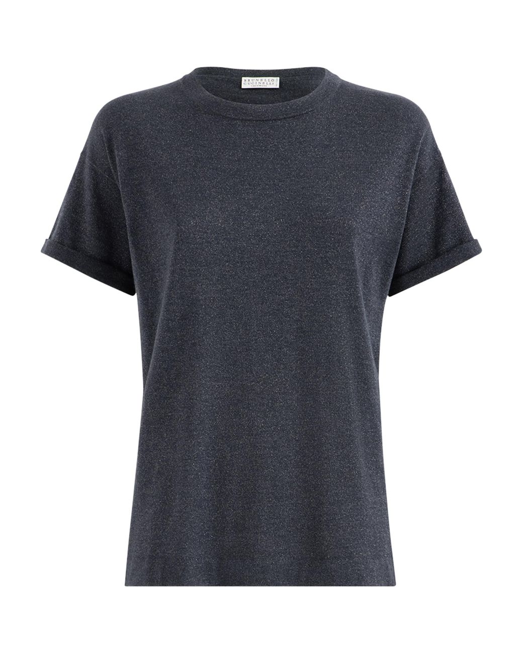 Brunello Cucinelli Black Cashmere-Silk Blend T-Shirt