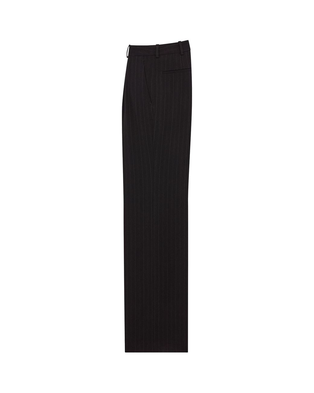 Saint Laurent Black Wool Stripe Tailored Trousers