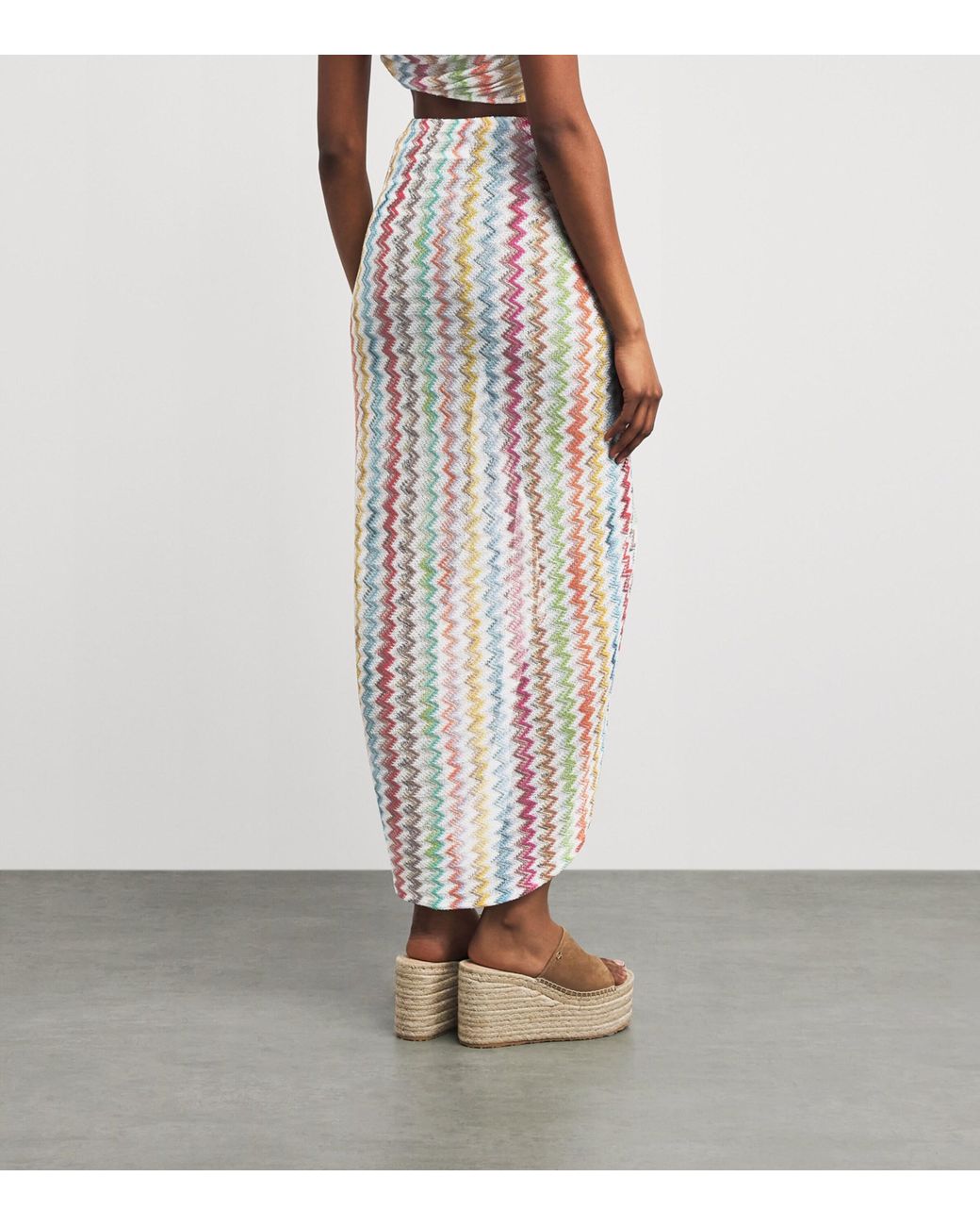 Missoni Multicolor Zigzag Ruched Maxi Skirt