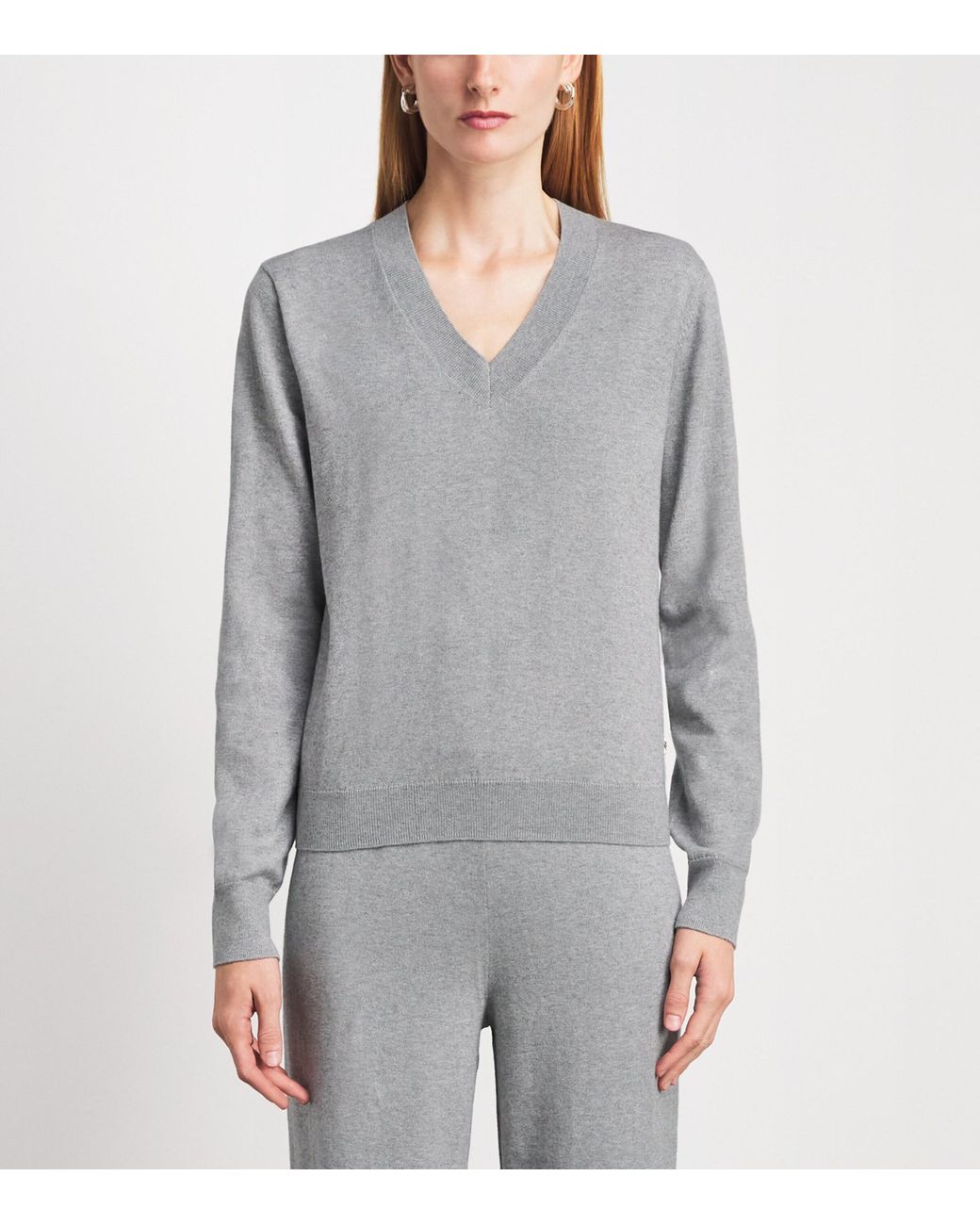 ÉTERNE Gray Cotton-Cashmere Lennox Sweater