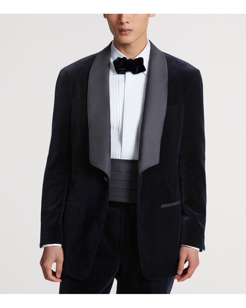 Dunhill Blue Velvet Evening Suit Jacket for men