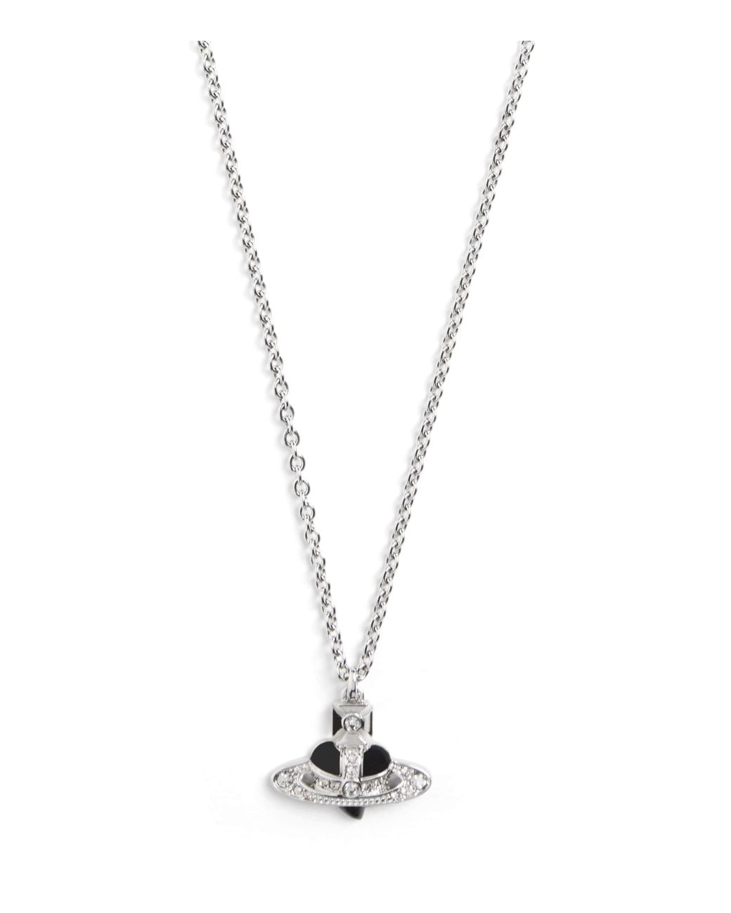 Vivienne Westwood Diamante Heart Necklace in Metallic for Men