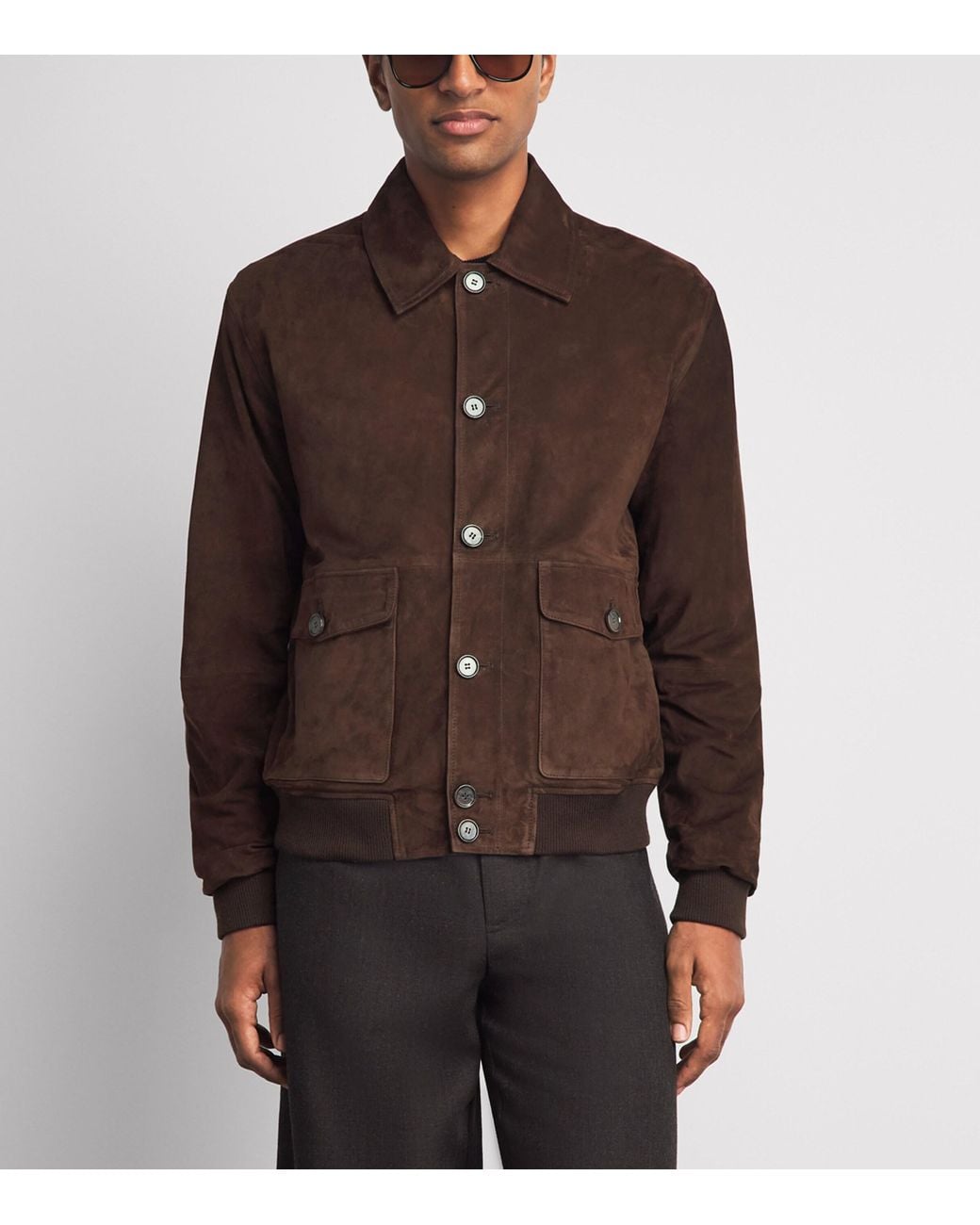 Arma Brown Lamb Suede Tomme Reversible Jacket for men