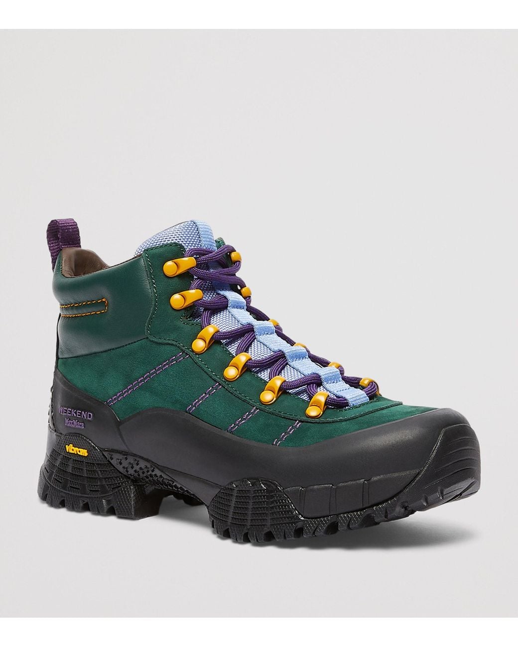 Weekend by Maxmara Green Suede Hiking Ankle Boots