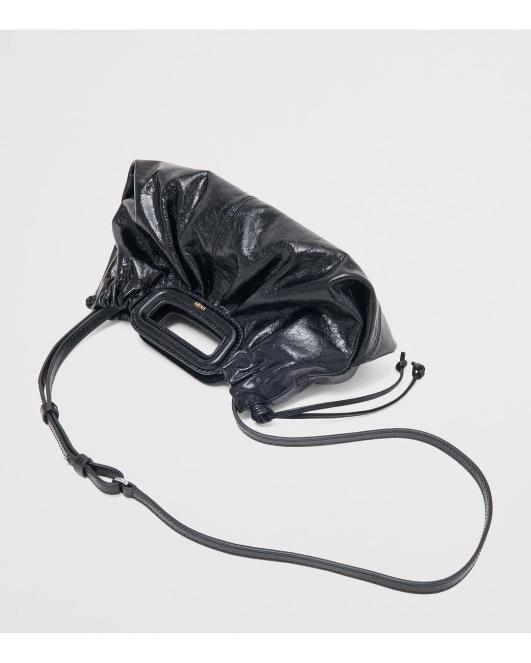 Maje Black Leather Milpli Clutch Bag