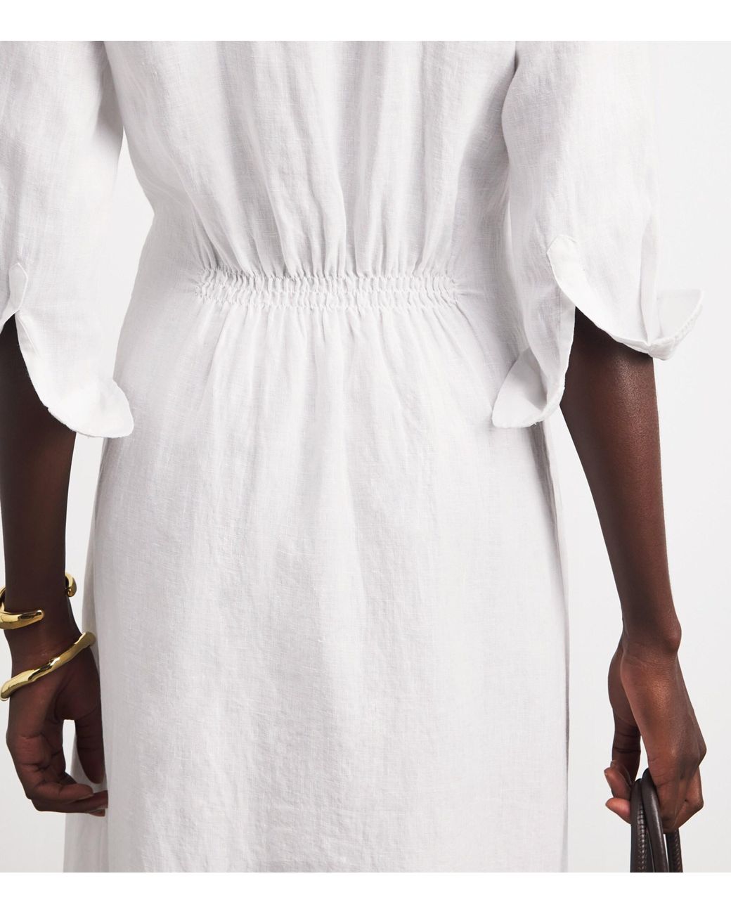 Melissa Odabash White Linen Knot Gillian Maxi Dress