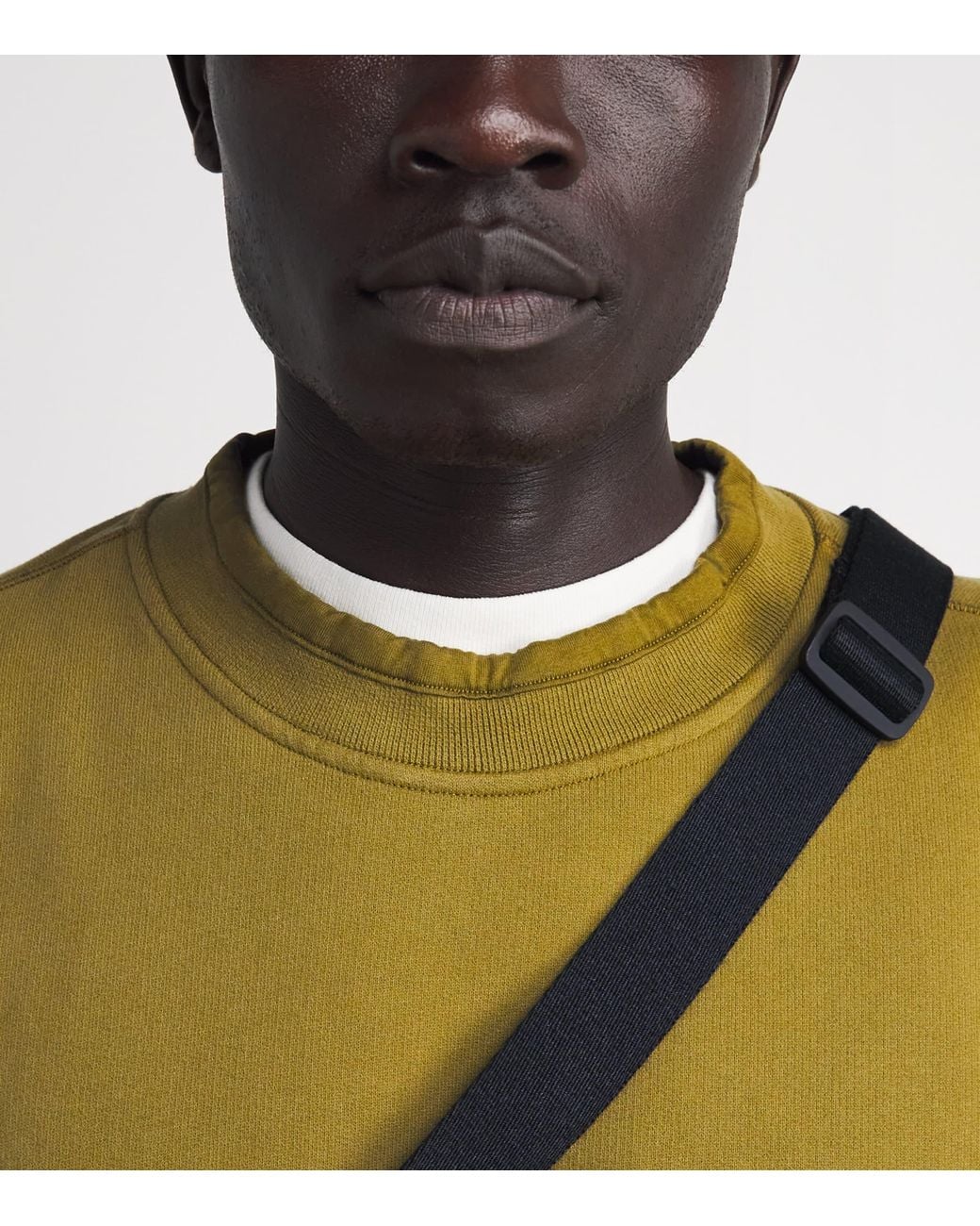Stone Island Green Cotton Rib-Knit Compass Sweatshirt for men