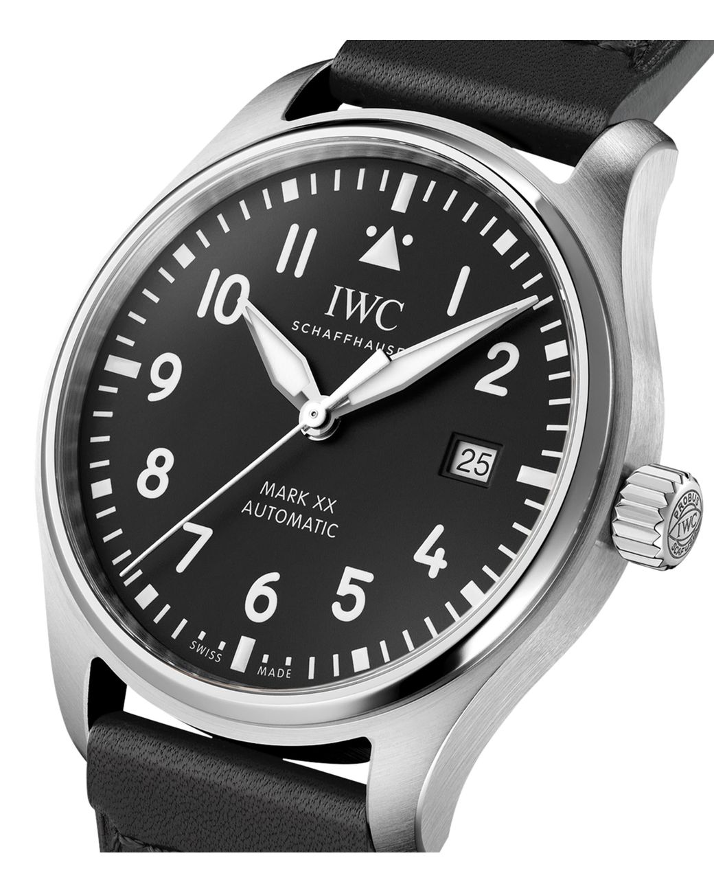 Iwc Black Stainless Steel Pilot Xviii Watch for men