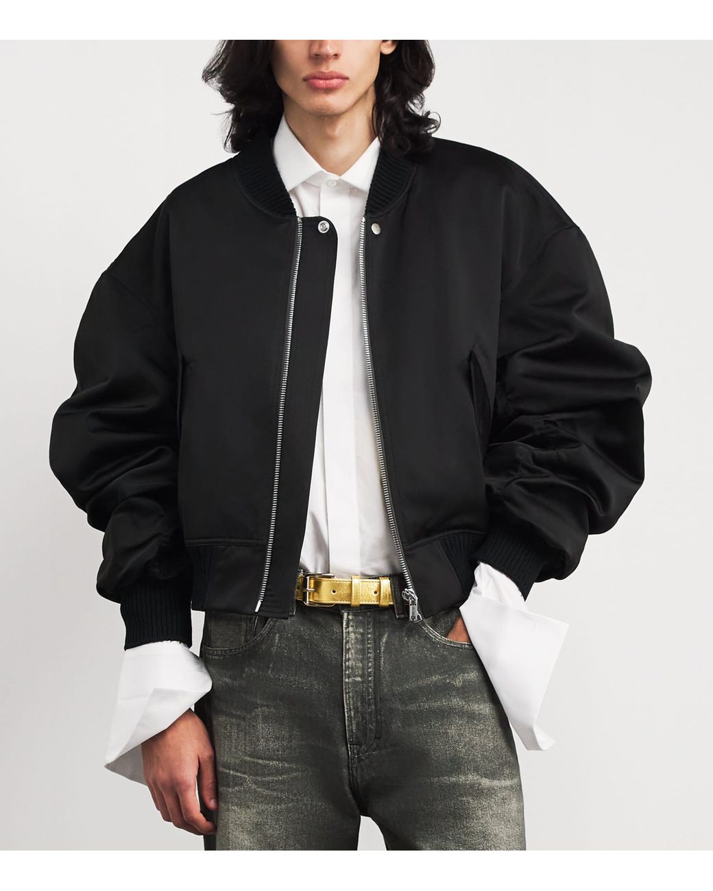 Comme des Garçons Metallic Leather Buckle Belt for men
