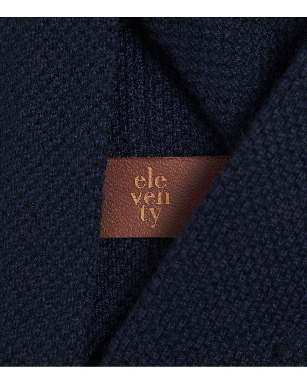 Eleventy Blue Cashmere Knitted Tie for men