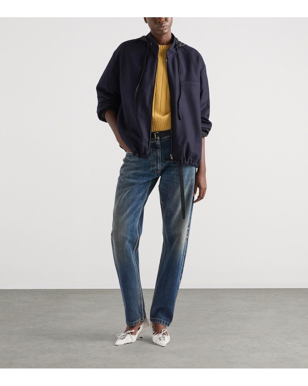 Prada Blue Re-Wool Oversized Jacket