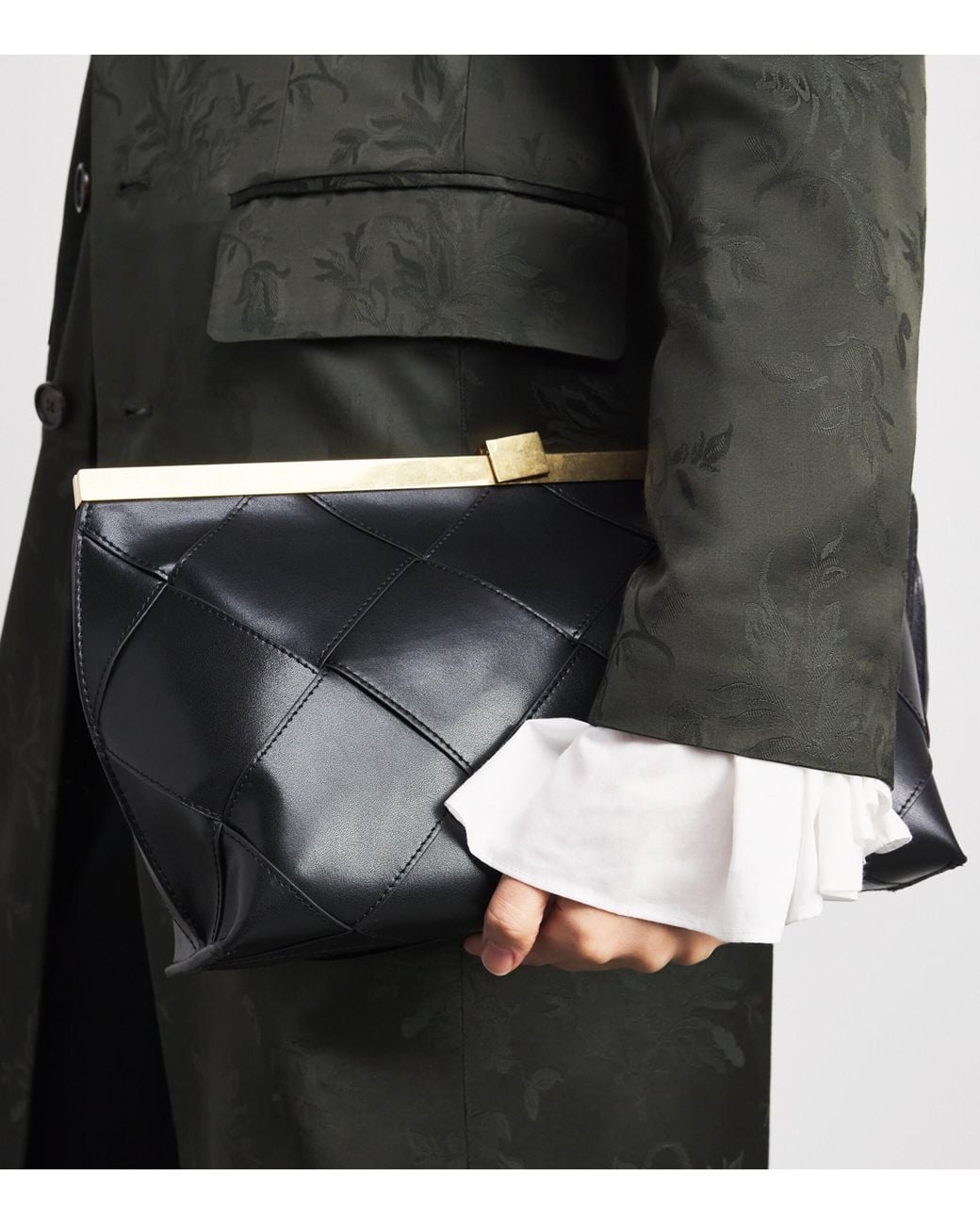 Polo Ralph Lauren Black Floral Jacquard Longline Coat