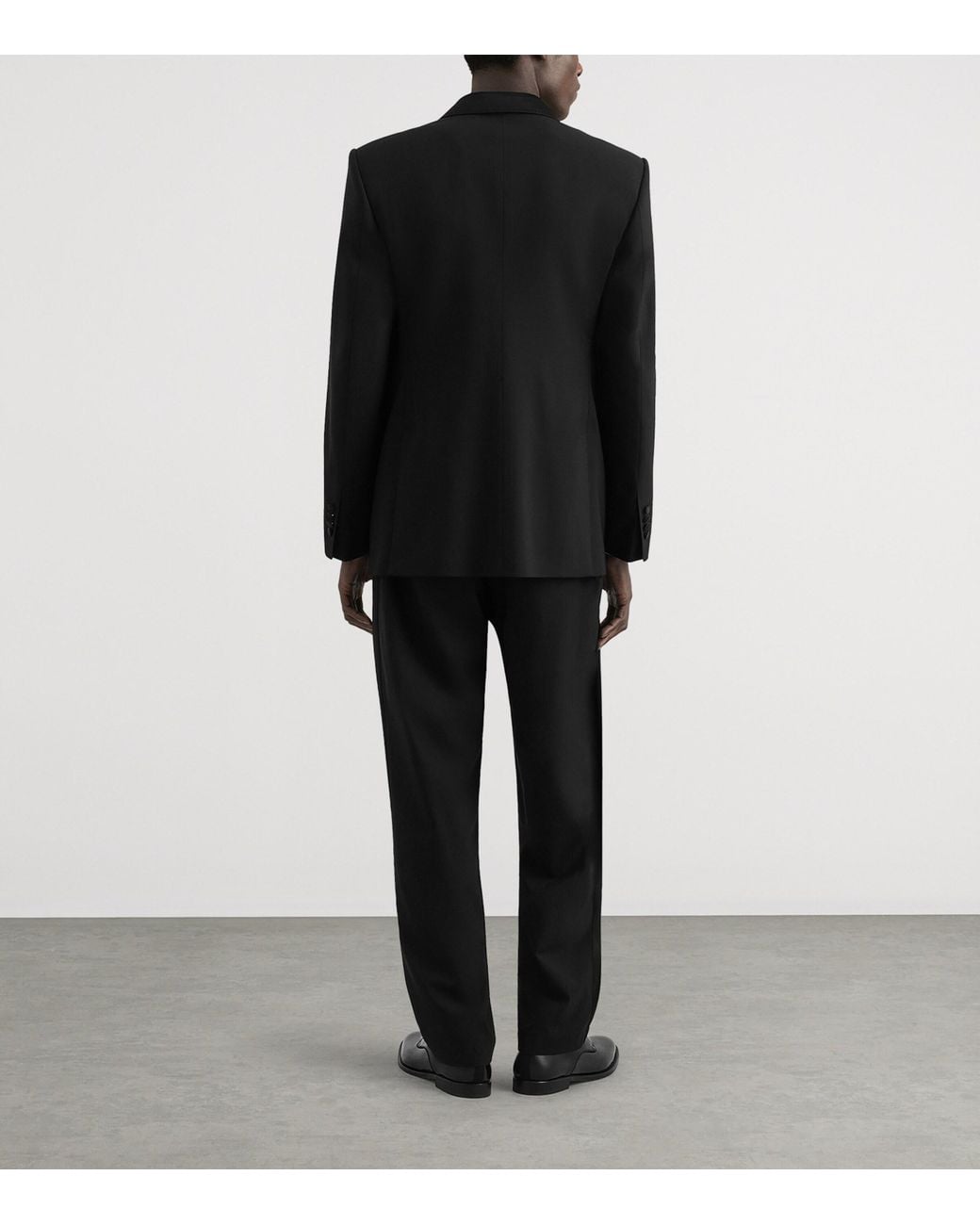Dolce & Gabbana Black Virgin Wool-Silk Double-Breasted Blazer for men