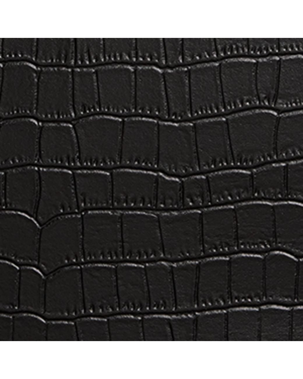 Harrods Black Large Croc-Embossed Leather Pouch