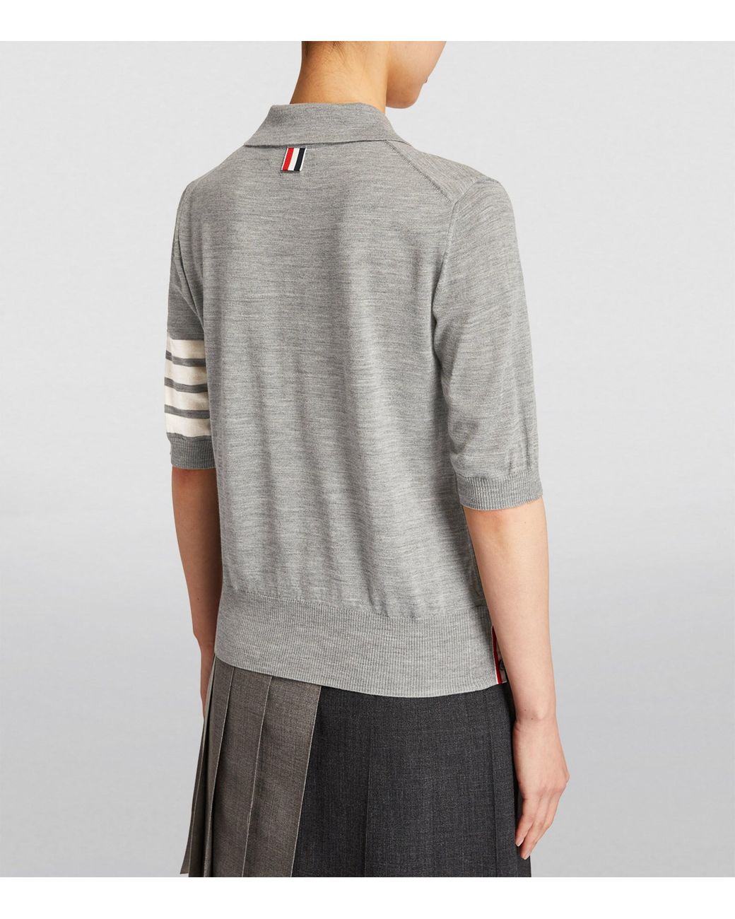 Thom Browne Gray 4-Bar Polo Shirt