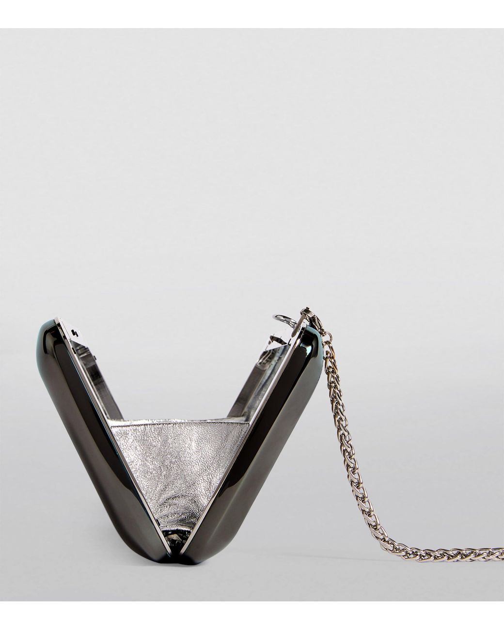 Jeffrey Levinson Black Finley Mirrored Clutch Bag