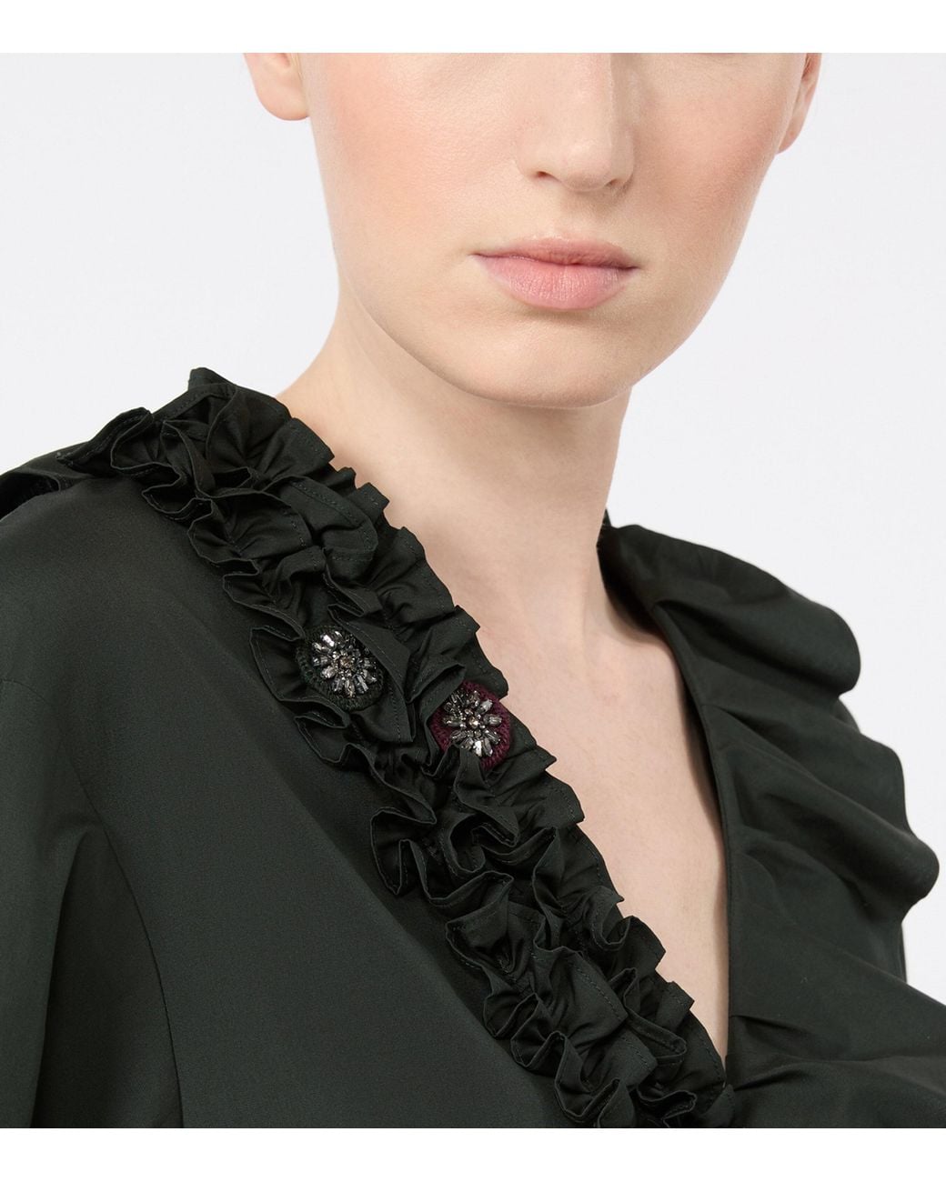 Max Mara Green Ruffle Mini Dress