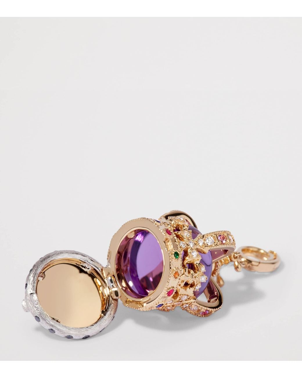 Annoushka Metallic Diamond And Amethyst Coronation Crown Locket Charm