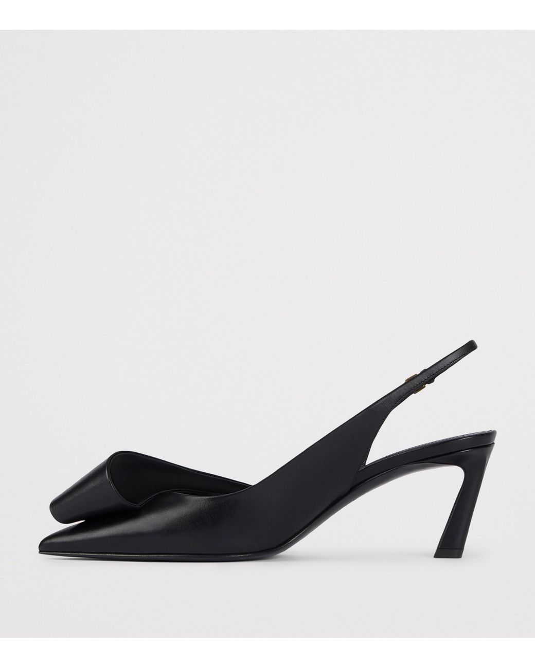 Givenchy Black Leather Twisted Ribbon Slingback Heels 65