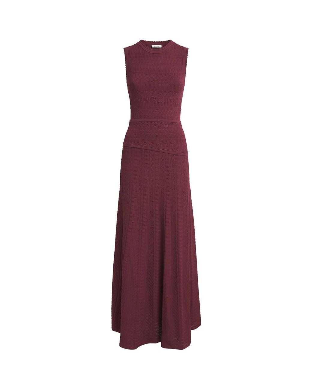 Sandro Purple Pointelle Knit Maxi Dress