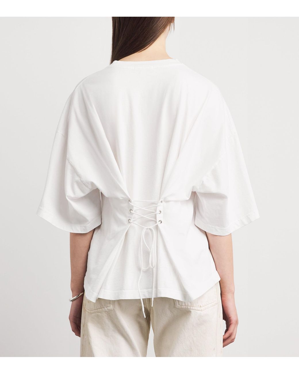 Agolde White Cotton Ellery Corset T-Shirt