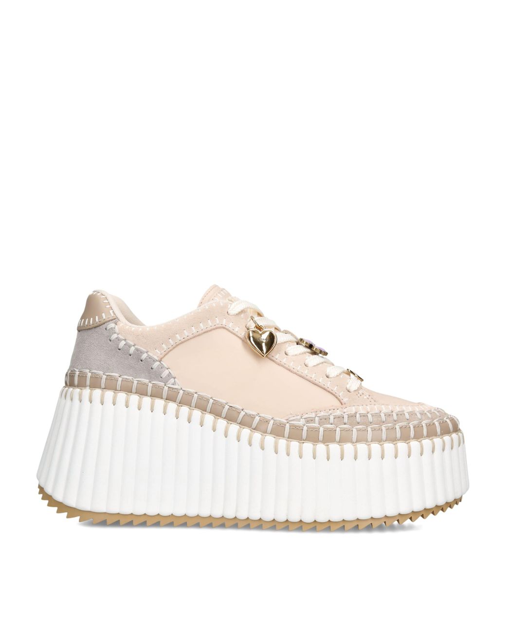 Chloé Natural Leather Nama Runner Platform Sneakers