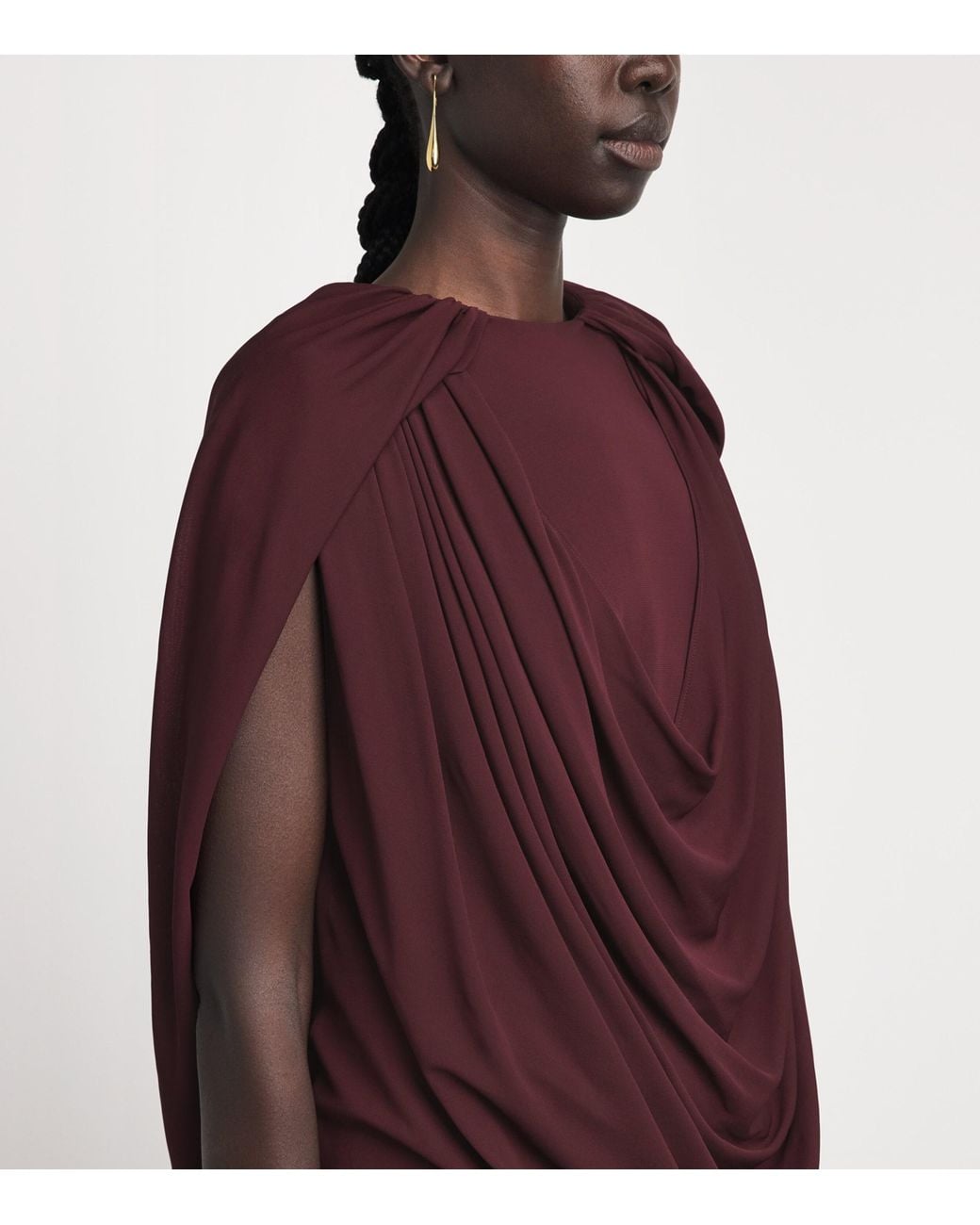 Brandon Maxwell Red Draped Astor Top