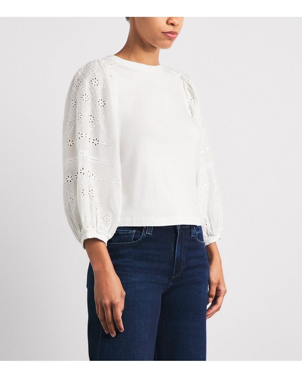 ME+EM White Broderie Anglaise Blouse