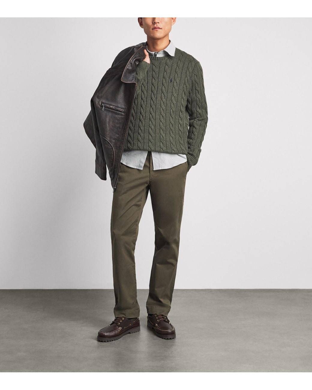 Polo Ralph Lauren Green Cotton Cable-Knit Sweater for men