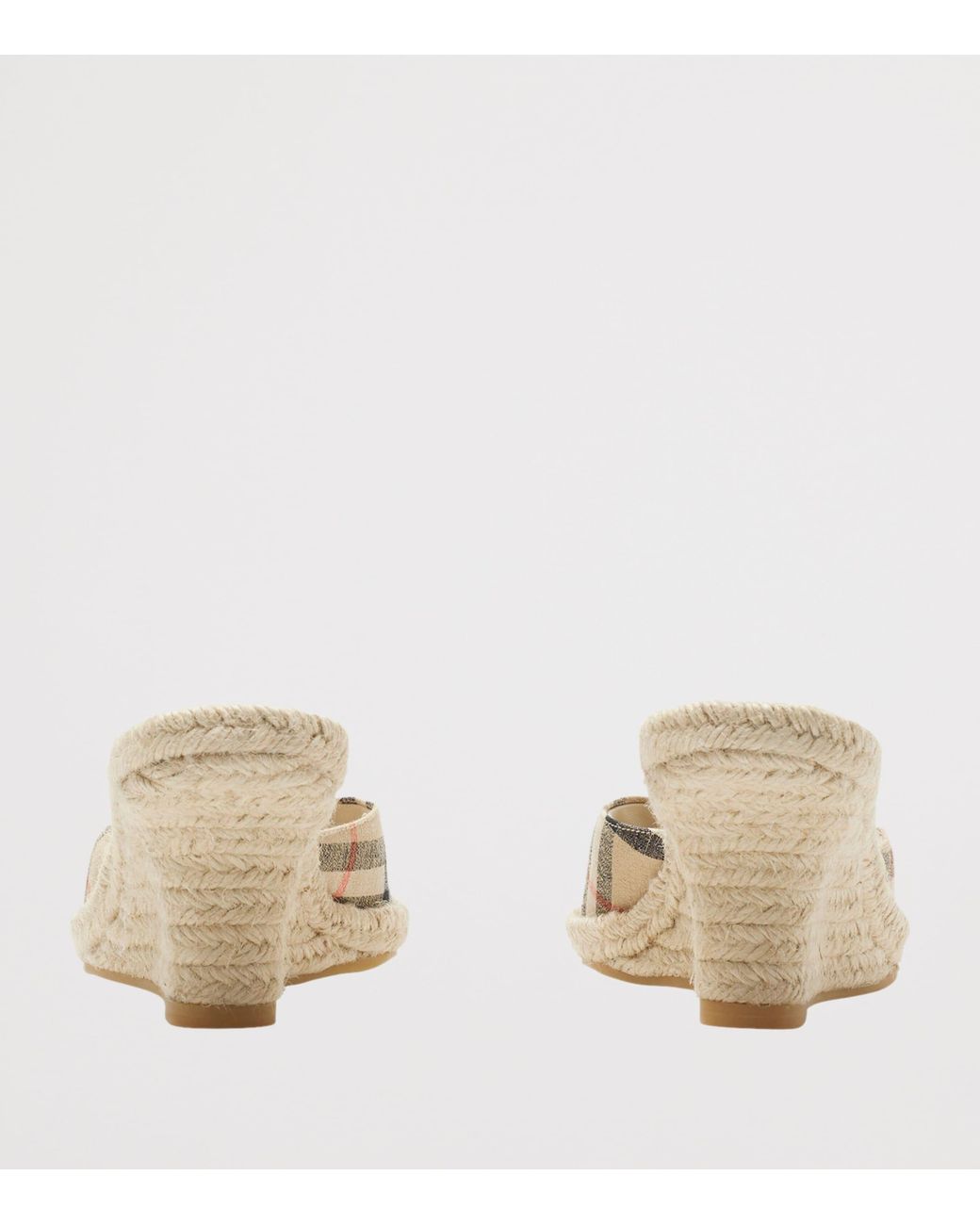 Burberry Natural Check Mews Wedge Mules 65