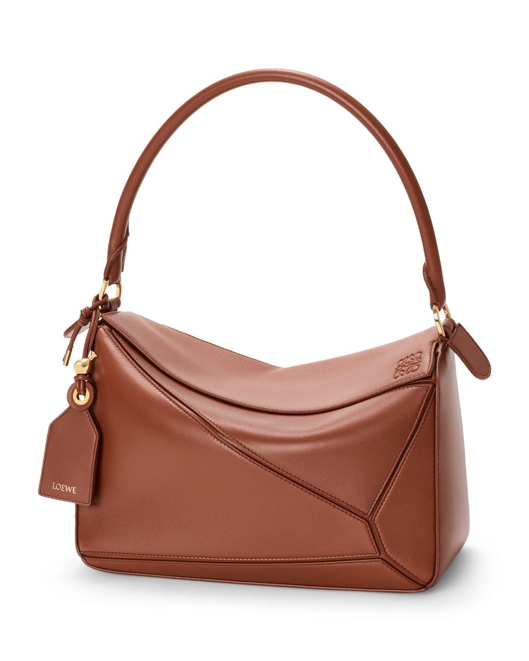 Loewe Brown Medium Leather Featherlight Puzzle Top-Handle Bag