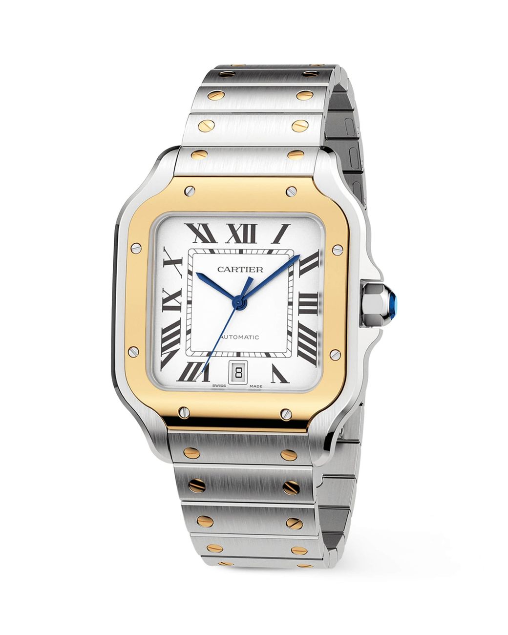 Cartier White Stainless Steel And Santos De Watch for men
