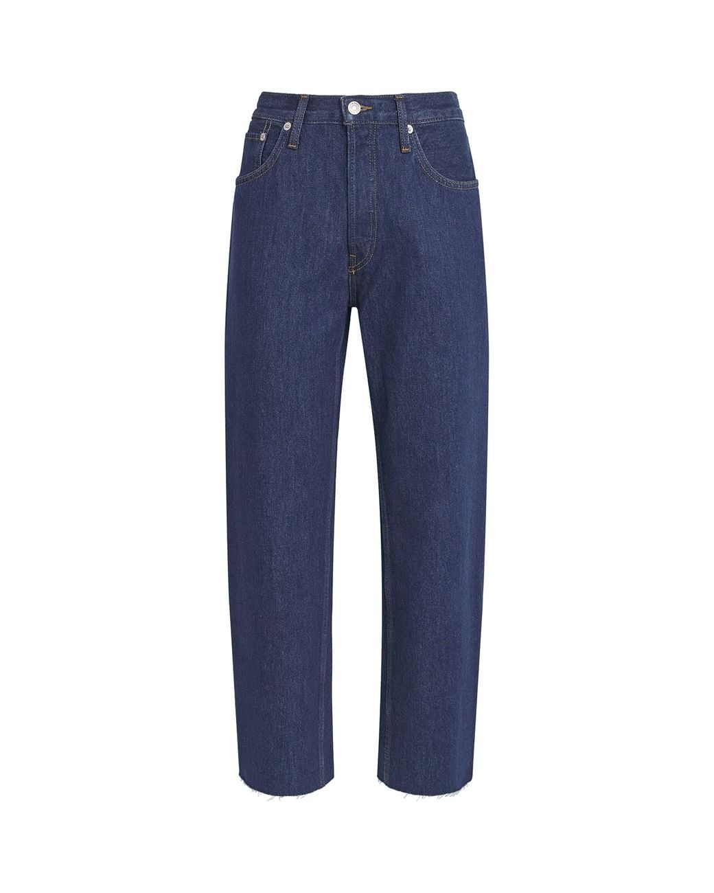Re/done Blue Nico Mid-Rise Barrel-Leg Jeans