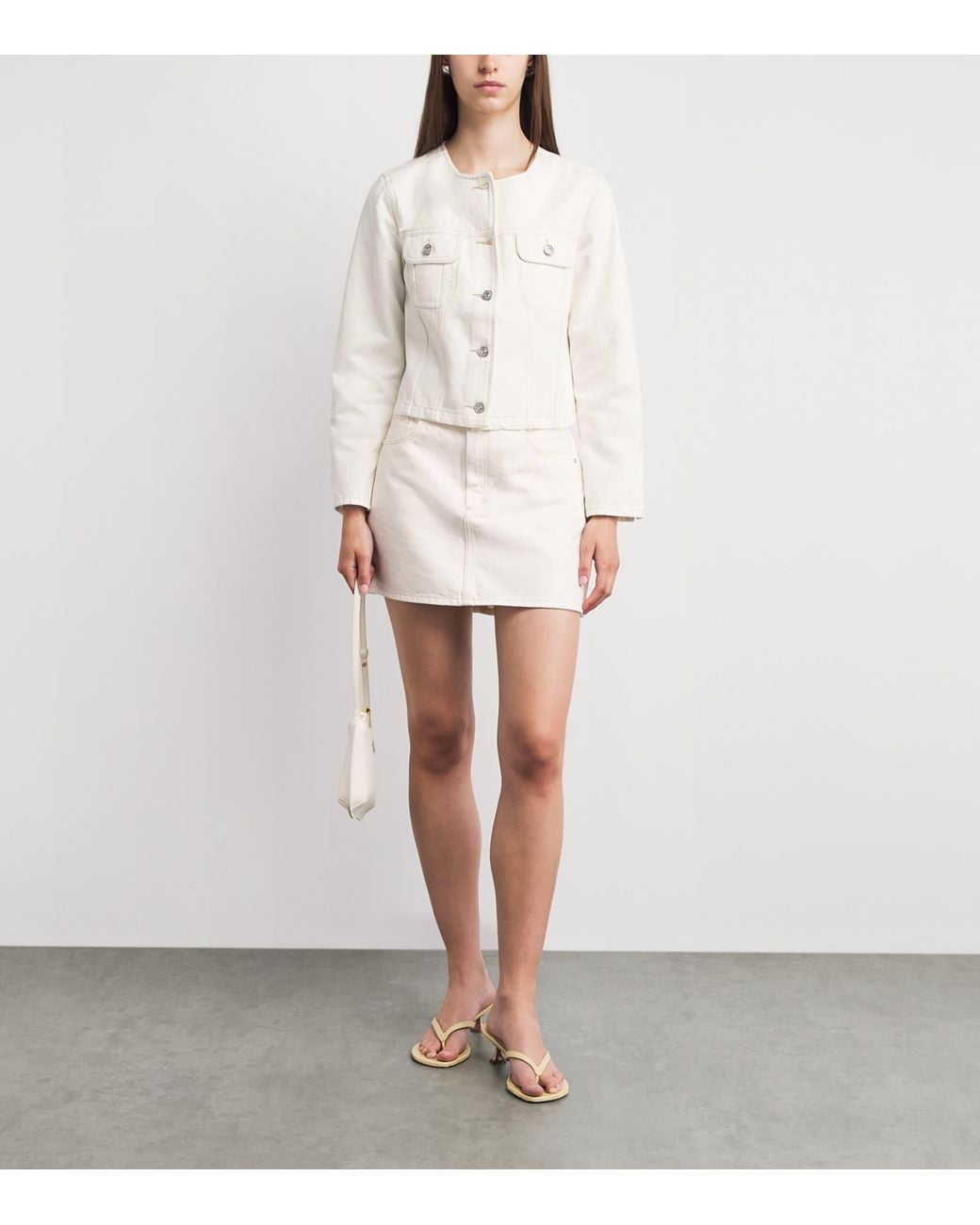 PAIGE White Cropped Dean Denim Jacket
