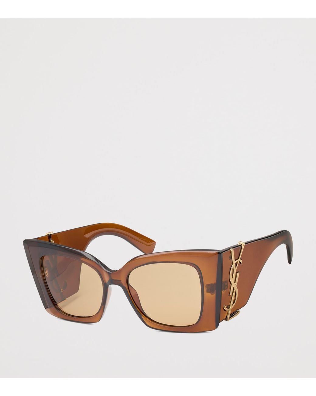 Saint Laurent Brown Cassandre M119 Cat-Eye Sunglasses