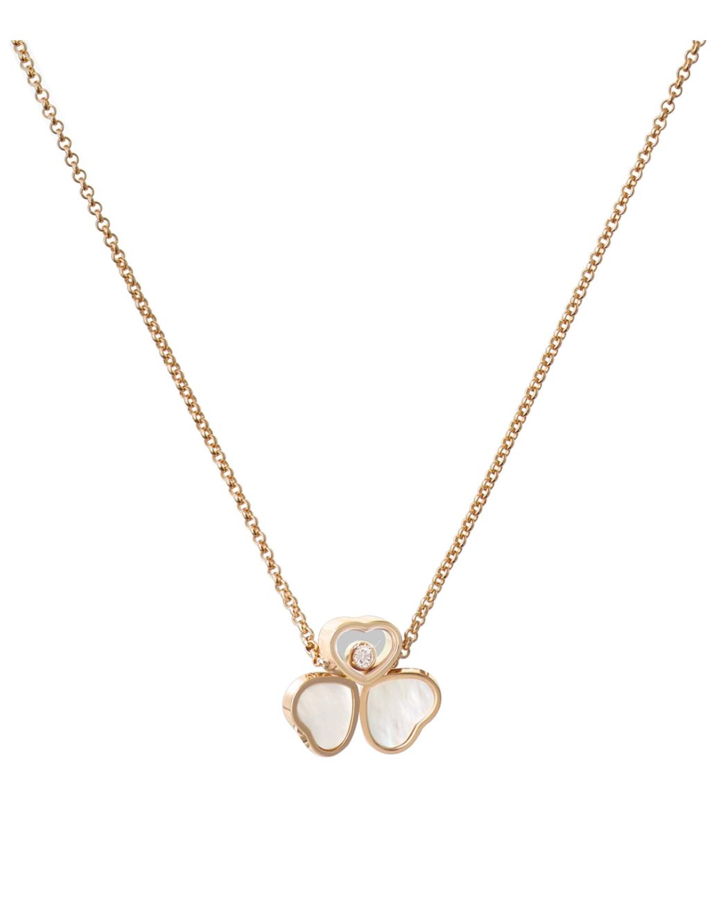 Chopard Metallic And Diamond Happy Hearts Necklace