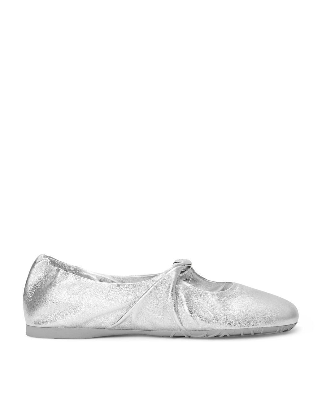 Loewe White Leather Pebble Soft Ballet Flats