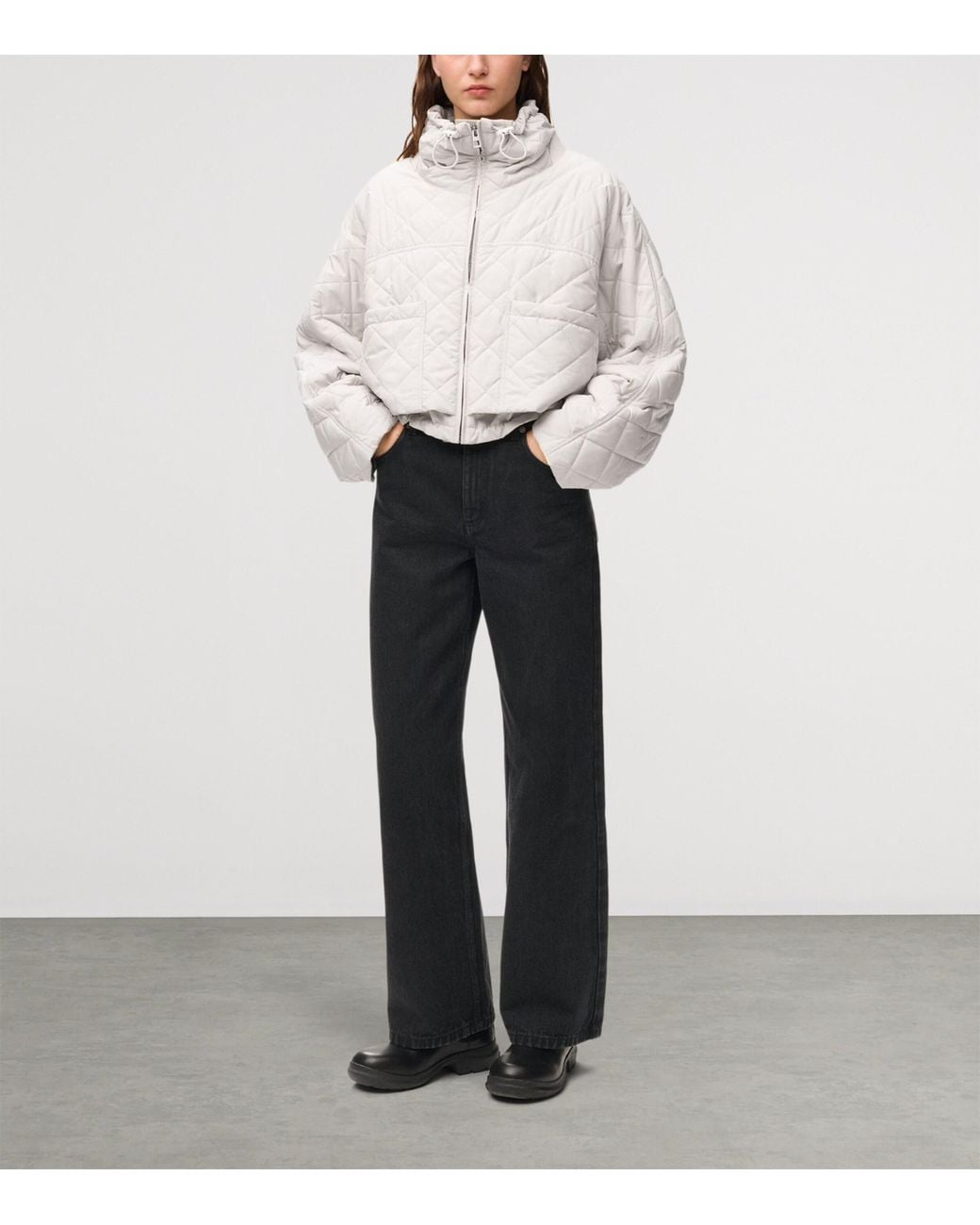 Loewe White High-Neck Quilted Jacket