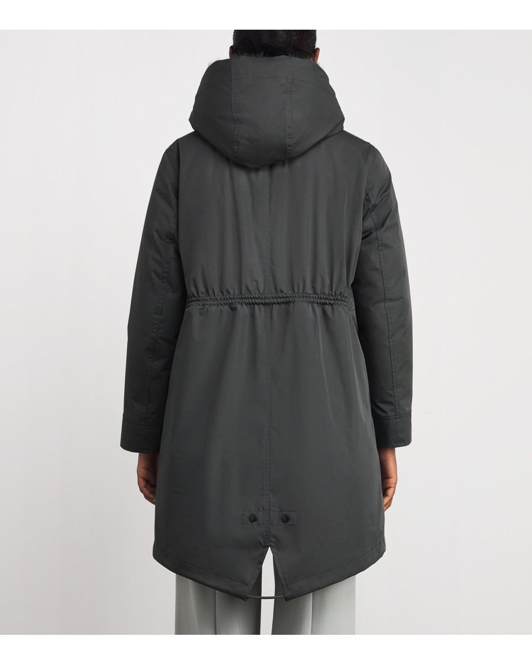 Yves Salomon Gray Fox-Rabbit Blended-Cotton Parka