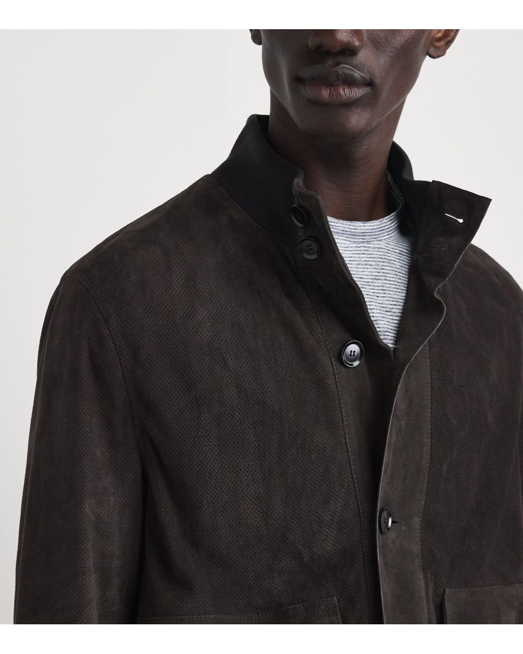 Brioni Black Suede 75 Bomber Jacket for men