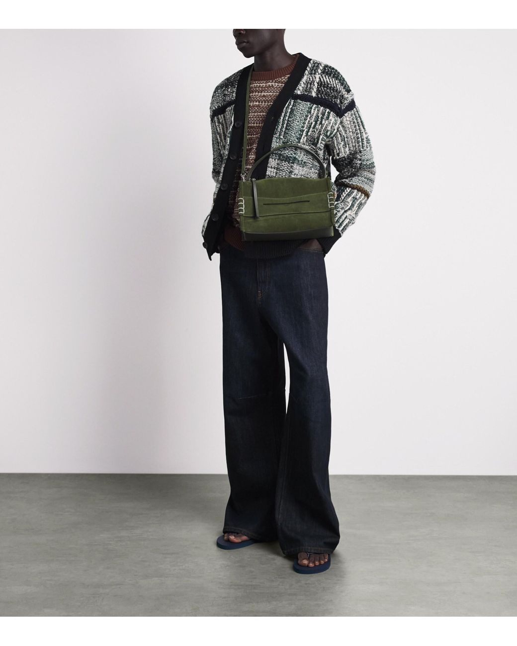 J.W. Anderson Green Leather Loafer Cross-Body Bag for men